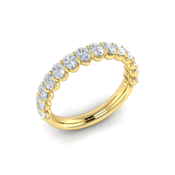 Elegant Oval Shared Prong Stackable Band