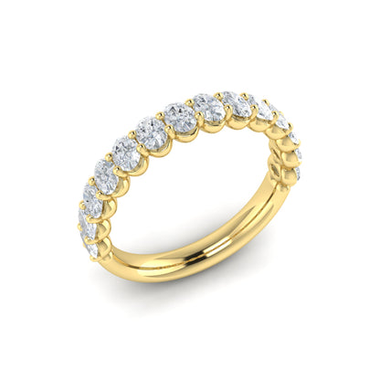 Elegant Oval Shared Prong Stackable Band