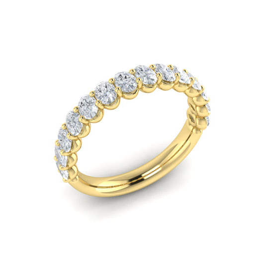 Elegant Oval Shared Prong Stackable Band