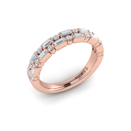 Diamond Baguette Two Row Ring