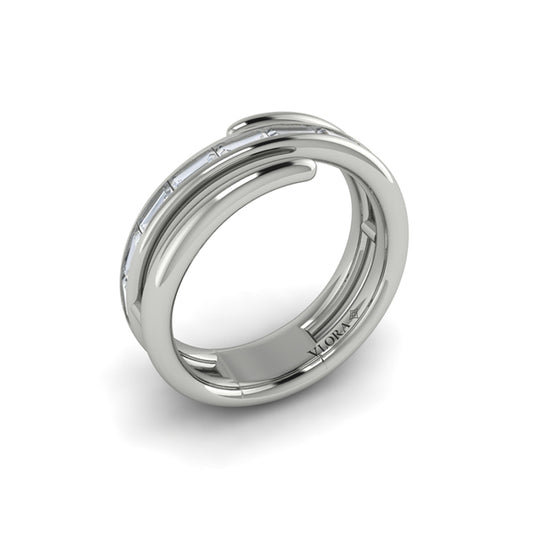 Center Diamond Baguette Open Wrap Ring