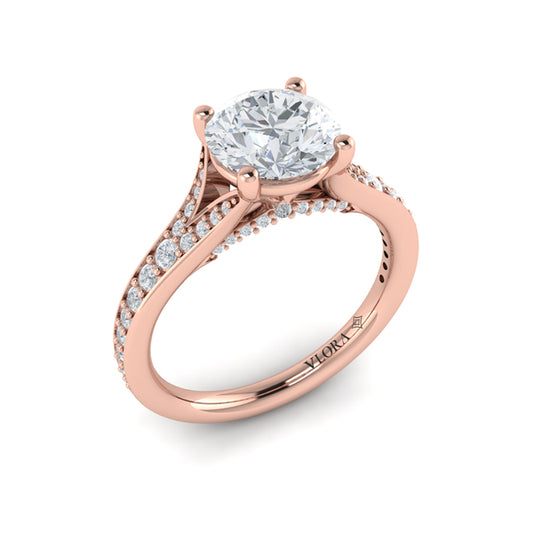 Charming Cathedral Split Shank Engagement Ring