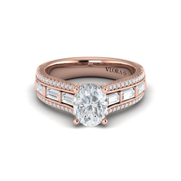 Intricate Oval Engagement Ring