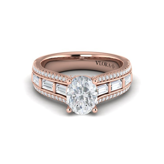 Intricate Oval Engagement Ring