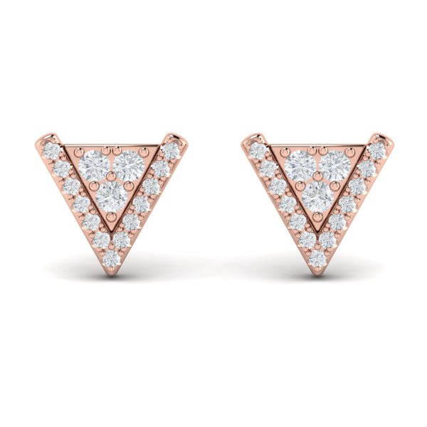 Diamond Trinity Stud Earrings