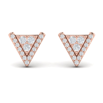 Diamond Trinity Stud Earrings