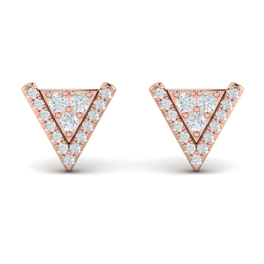 Diamond Trinity Stud Earrings
