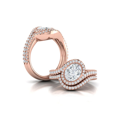 Matching Band for Modern Swirl Pavé Halo Engagement Ring