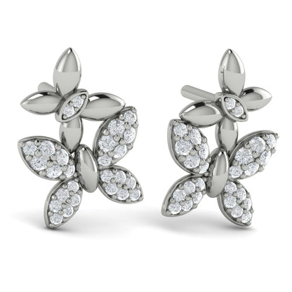 Double Butterfly Diamond Pavé Earrings