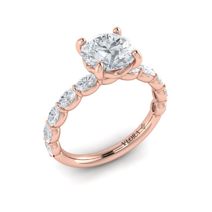 Graceful Round Diamond Engagement Ring