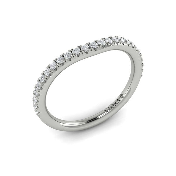 Matching Bands Wedding Band in 14K White Gold by Vlora Bridal