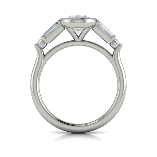 Faceted Elegance Engagement Ring