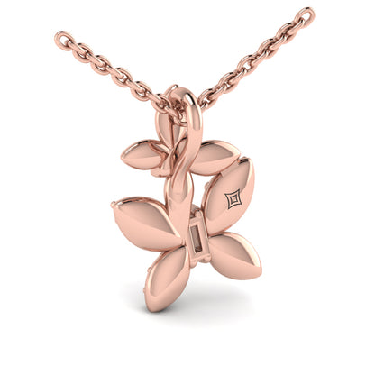 Double Butterfly Diamond Pavé Pendant Necklace