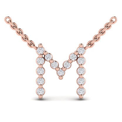 Diamond Alphabet Pendant Necklace, M