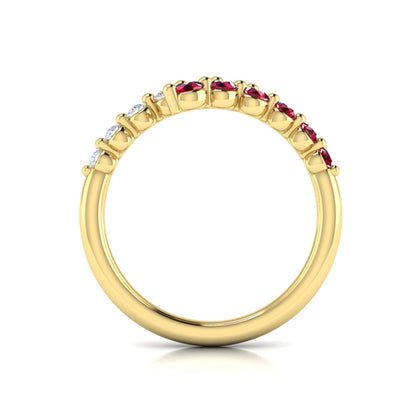 Diamond and Ruby Open Wrap Ring