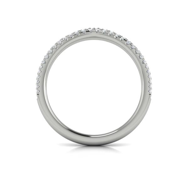 Pave Chevron Contoured Band