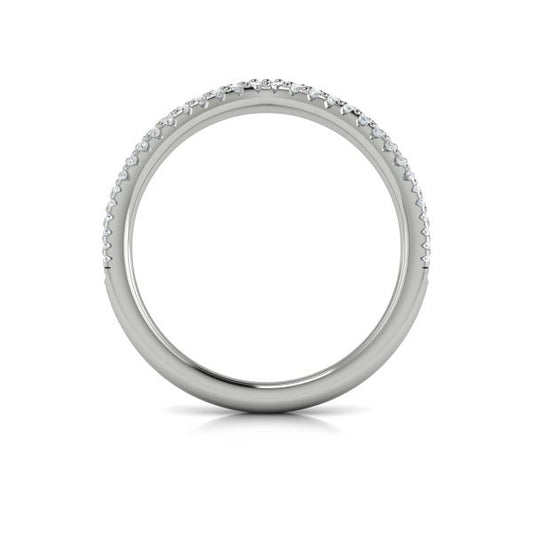 Pave Chevron Contoured Band