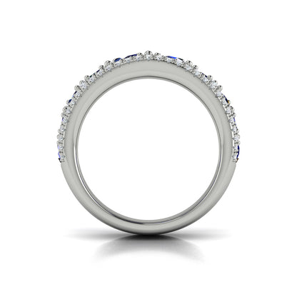 Oval Sapphire and Pavé Diamond Band