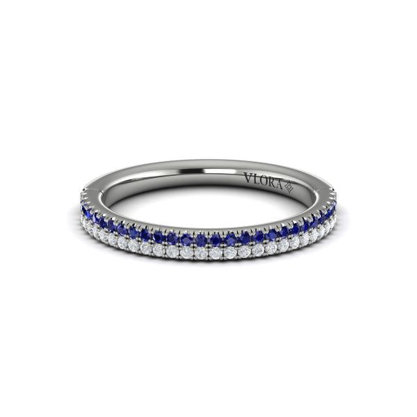 Slim Sapphire and Diamond Band