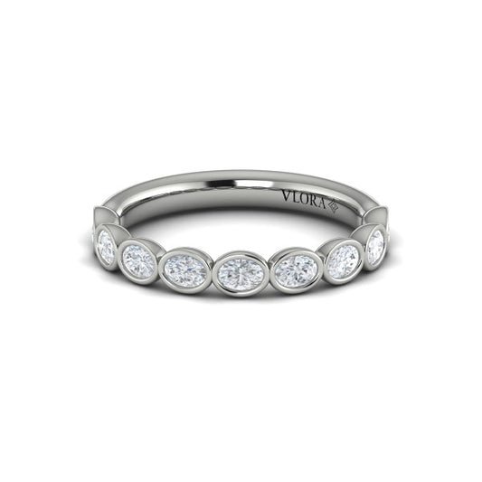 Bezel-Set Oval Stackable Band