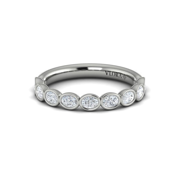 Bezel-Set Oval Stackable Band
