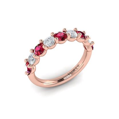 Classic Ruby and Diamond Stackable Band