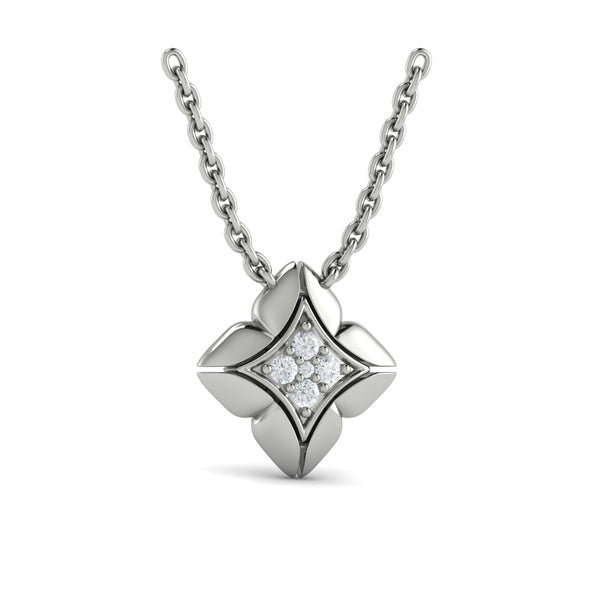 Diamond Vlora Star Floral Pendant Necklace