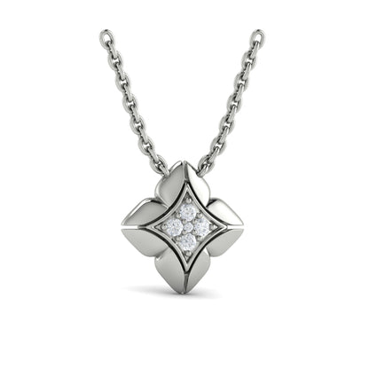 Diamond Vlora Star Floral Pendant Necklace