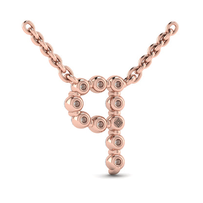 Diamond Alphabet Pendant Necklace, P
