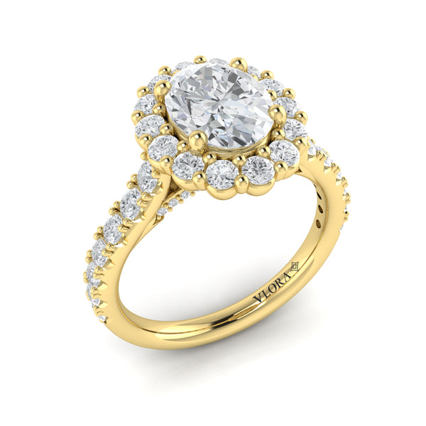 Bloom Halo Oval Engagement Ring