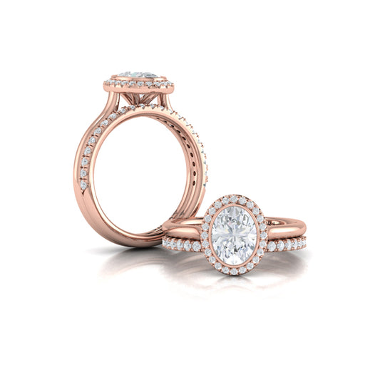 Matching Bands Wedding Band in 14K Rose Gold by Vlora Bridal