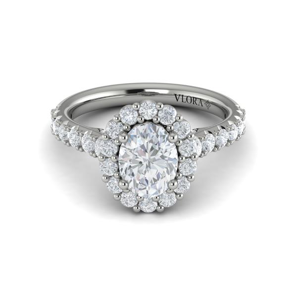 Bloom Halo Oval Engagement Ring