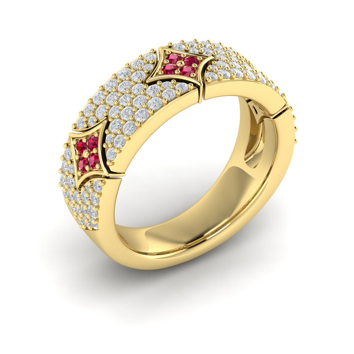 Diamond and Ruby Vlora Start Ring