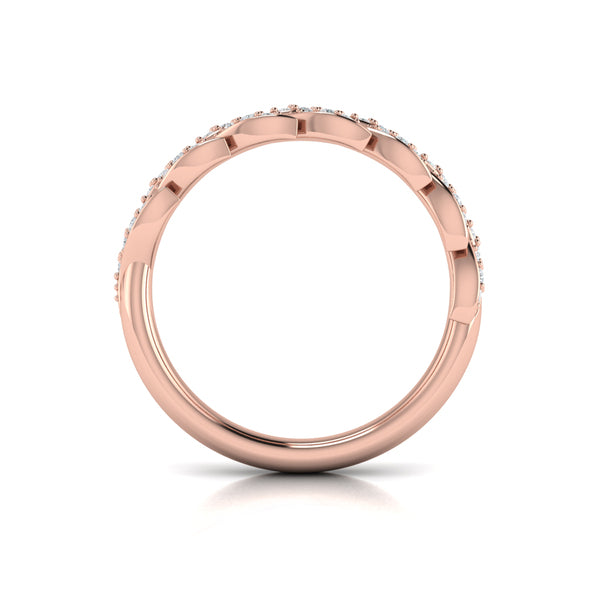 Pave Wheat Stackable Band