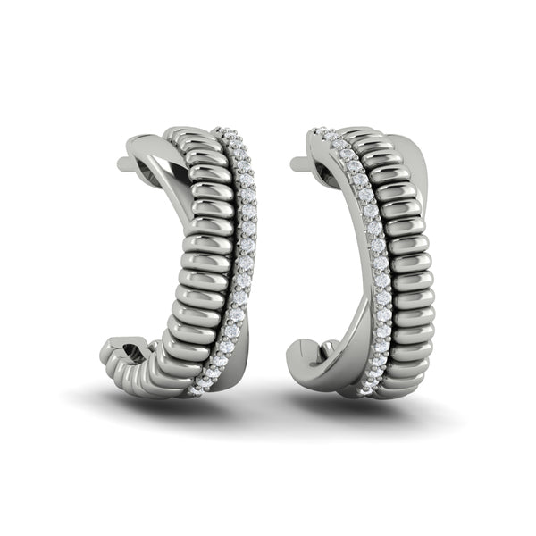 Textured Crossed Hoop Earrings