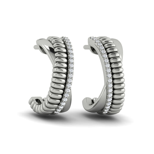 Textured Crossed Hoop Earrings