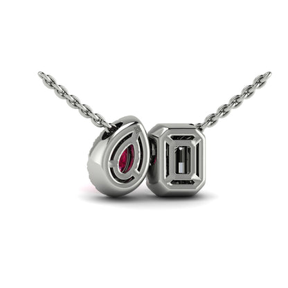 Diamond and Ruby Toi et Moi Pendant