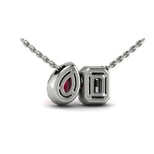 Diamond and Ruby Toi et Moi Pendant