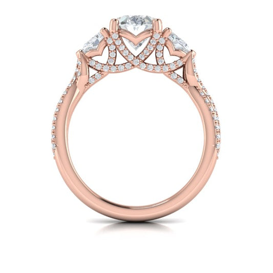 Brilliantly Entwined Three Stone Engagement Ring