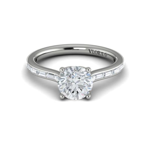 Round Classic Engagement Ring in Platinum by Vlora Bridal