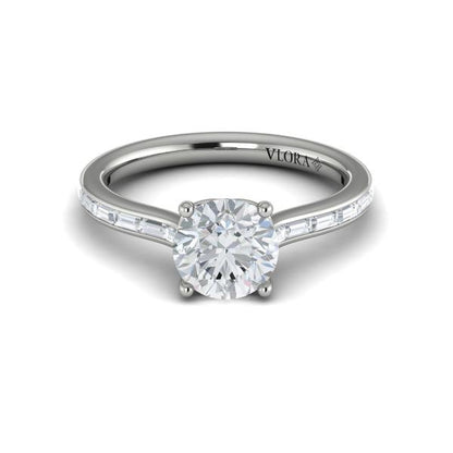 Round Classic Engagement Ring in Platinum by Vlora Bridal