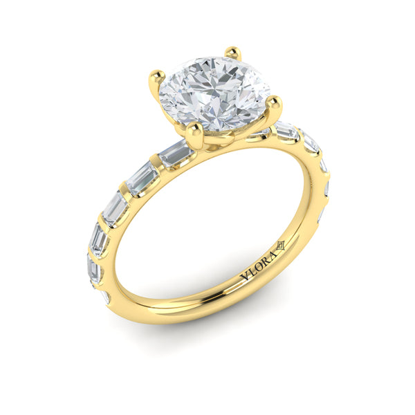 Shining Baguette Band Engagement Ring
