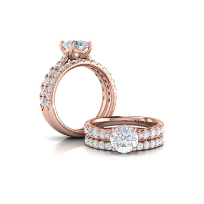 Matching Bands Wedding Band in 14K Rose Gold by Vlora Bridal