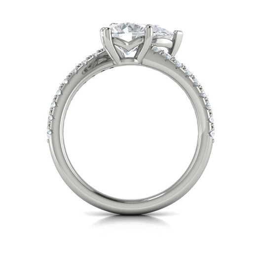 Kissing Round and Pear Two Stone Engagement Ring