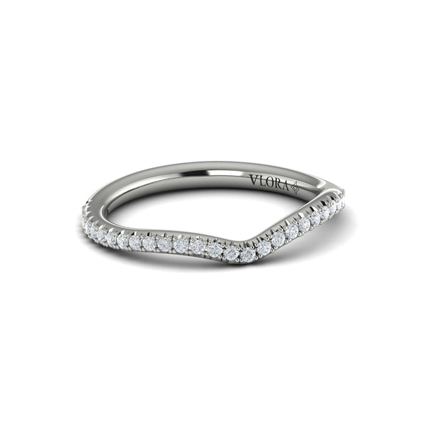 Matching Bands Wedding Band in 14K White Gold by Vlora Bridal