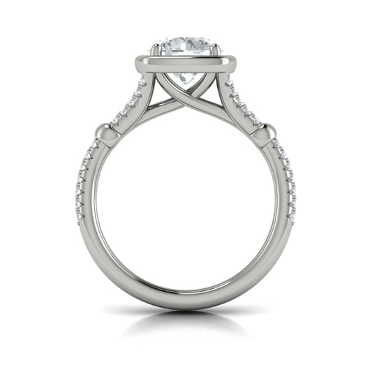 Diamond Frame Pavé Engagement Ring