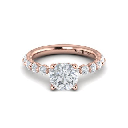 Classic Round Engagement Ring with Floating Diamond Band