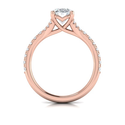 Splendid Cathedral Split Shank Oval Engagement Ring