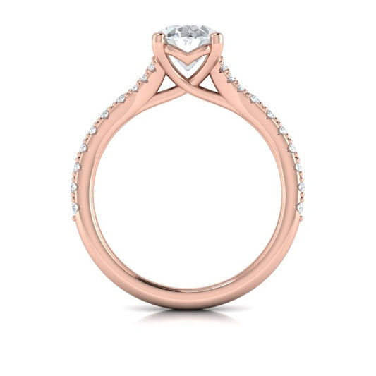 Splendid Cathedral Split Shank Oval Engagement Ring