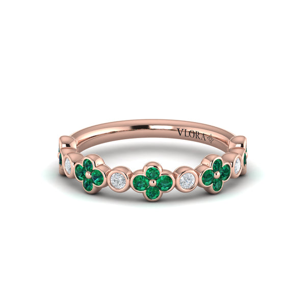 Emerald Bloom Diamond Band
